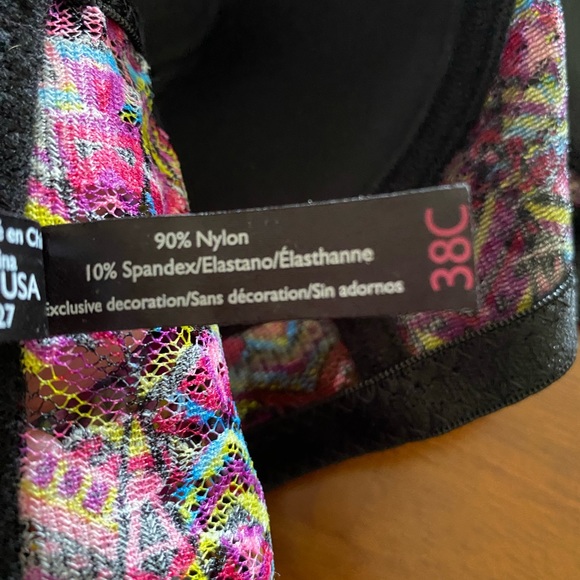 Black Fuchsia by secret lace LLC.  Aztec design  Size 38C. - Picture 7 of 11